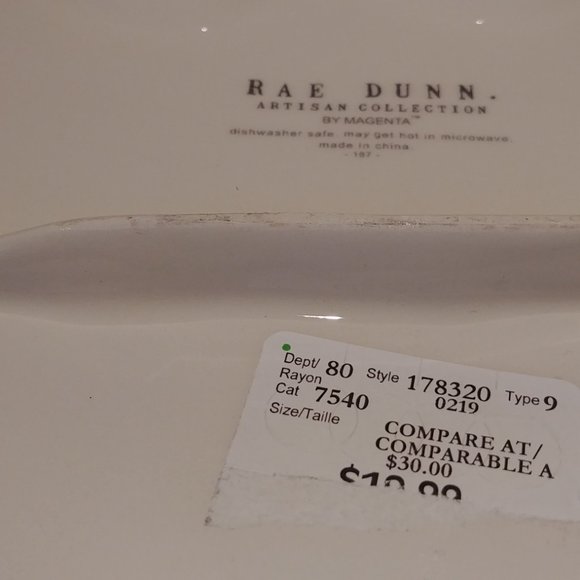 Rae Dunn – Hunny Bunny Easter Egg Holder Plate Platter White Pink NWT - Picture 4 of 4